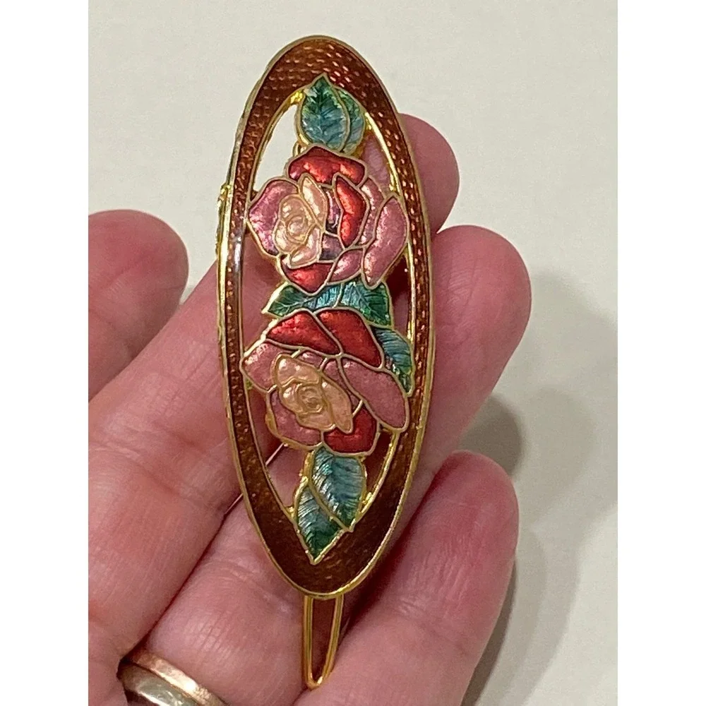 Beautiful Vintage Hair Clip glam floral whimscal rose motif shabby chic romantic